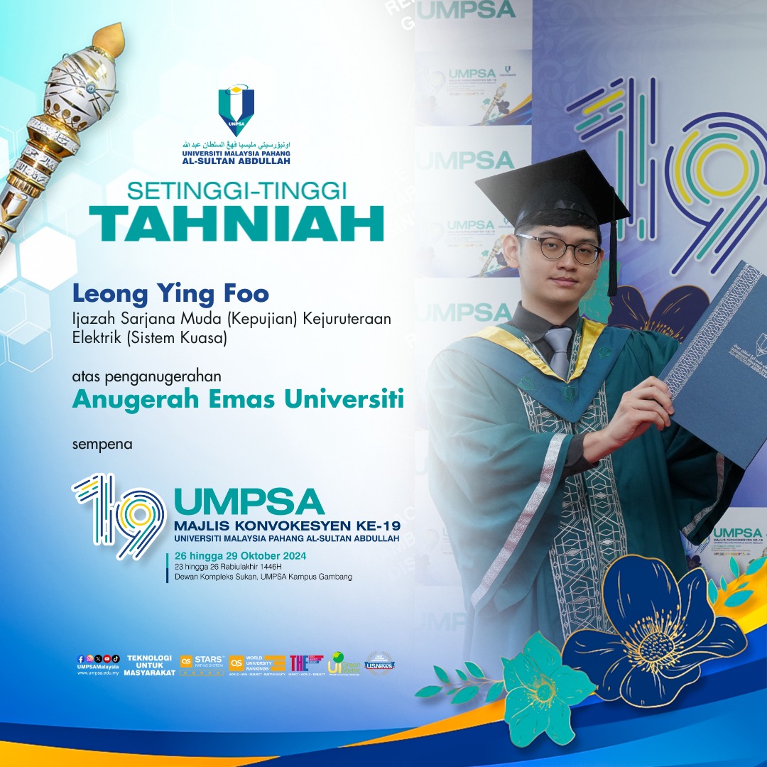 Setinggi-Tinggi Tahniah Kepada Leong Ying Foo